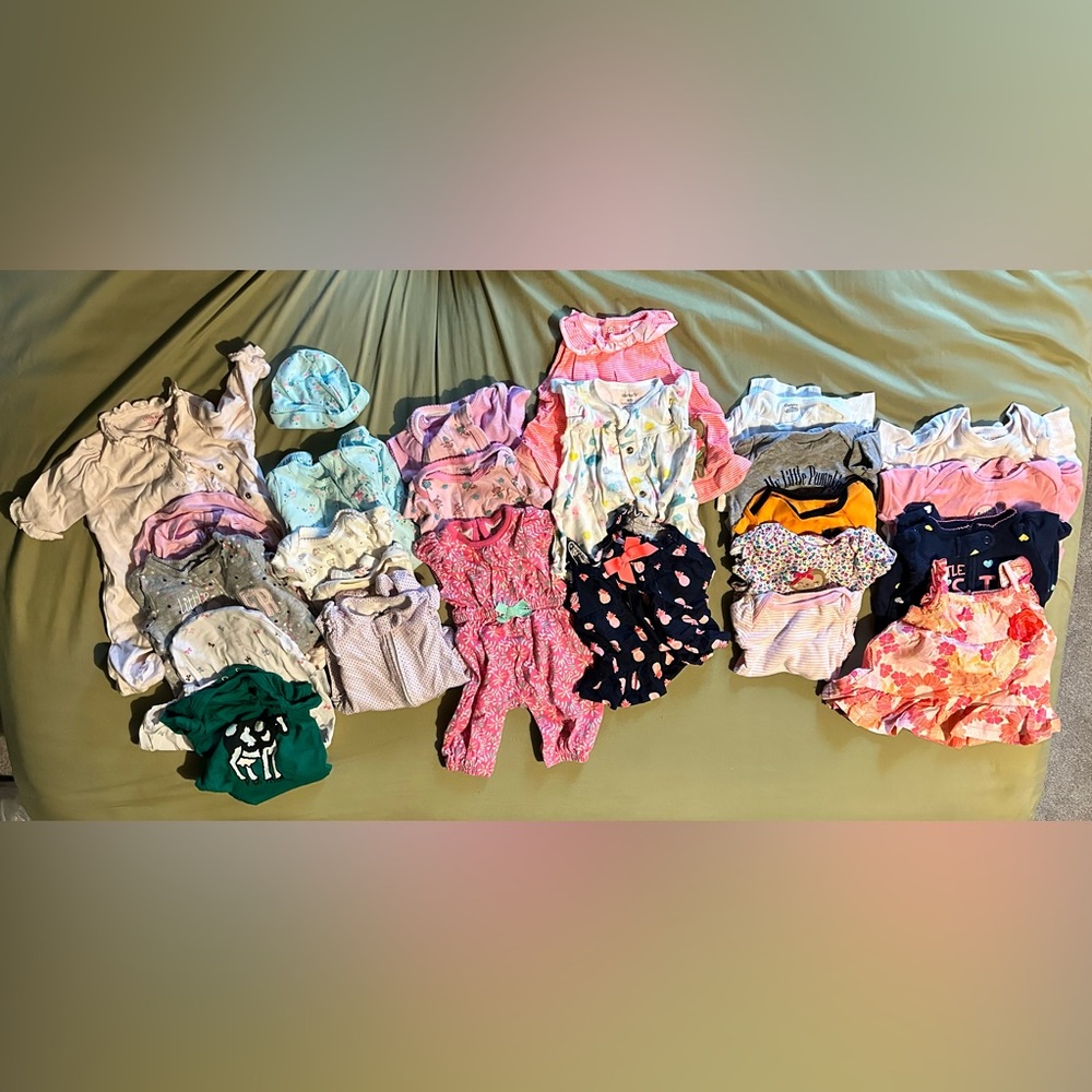 Carters and other brands baby girl bundle